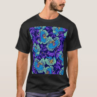 Paarse en blauwe bloemen William Morris