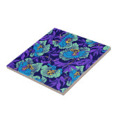 Paarse en blauwe bloemen William Morris Tegeltje (Zijkant)