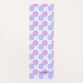 Paarse en blauwe bloemen yogamat (Voorkant)