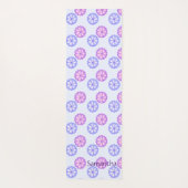 Paarse en blauwe bloemen yogamat (Achterkant)