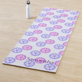 Paarse en blauwe bloemen yogamat