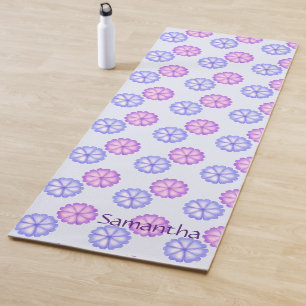 Paarse en blauwe bloemen yogamat