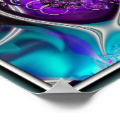 Paarse en blauwe bloemfractal poster (Hoek)