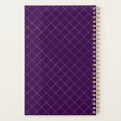 Paarse en Blauwe Bloemige Schone Naam Planner (Achterkant)