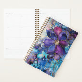 Paarse en Blauwe Bloemige Schone Naam Planner (Display)