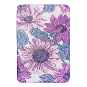Paarse en blauwe bloemrijke badmat (Voorkant Verticaal)