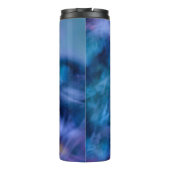 Paarse en blauwe bloemstructuur thermosbeker (Achterkant)