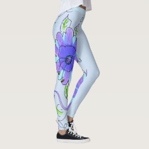Paarse en blauwe blote Leggings