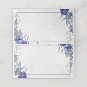 Paarse en blauwe bruiloft plaatskaartje (Buitenkant ongevouwen)