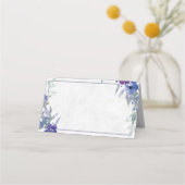 Paarse en blauwe bruiloft plaatskaartje (Voorkant)