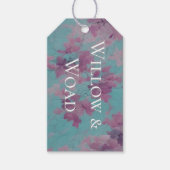 Paarse en Blauwe Chinoiserie Patroon Prijs Label o Cadeaulabel (Voorkant)