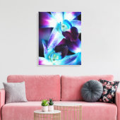 Paarse en blauwe dendrobiumorchidee-orchidee canvas afdruk (Insitu (Woonkamer))