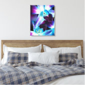 Paarse en blauwe dendrobiumorchidee-orchidee canvas afdruk (Insitu (Slaapkamer))