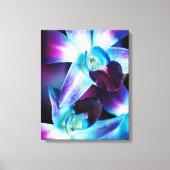 Paarse en blauwe dendrobiumorchidee-orchidee canvas afdruk (Voorkant)
