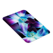 Paarse en blauwe dendrobiumorchidee-orchidee magneet (Rechterzijde)