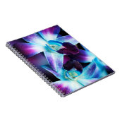 Paarse en blauwe dendrobiumorchidee-orchidee notitieboek (Rechterzijde)