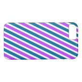 Paarse en blauwe diagonale strepen Case-Mate iPhone case (Achterkant (Horizontaal))