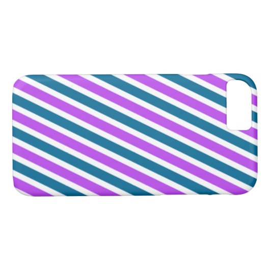 Paarse en blauwe diagonale strepen Case-Mate iPhone case (Achterkant (Horizontaal))