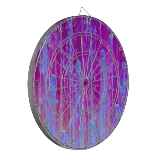 Paarse en blauwe digitale Abstracte kunst Dartbord (Voorkant Links)