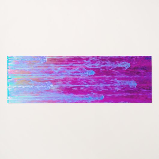 Paarse en blauwe digitale Abstracte kunst Yogamat (Achterkant (horizontaal))