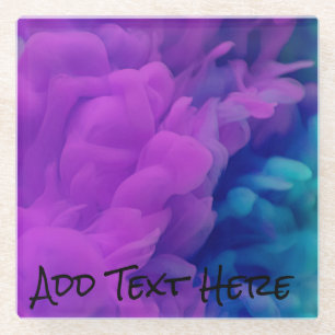 Paarse en blauwe digitale rook glazen onderzetter