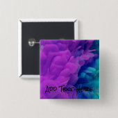Paarse en blauwe digitale rook vierkante button 5,1 cm (Voorkant /achterkant)