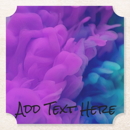 Paarse en blauwe digitale rookwolken kartonnen onderzetters (Voorkant)