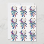 Paarse en Blauwe Dreamcatcher Meisje Baby shower Kaart (Achterkant)