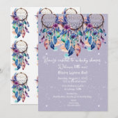 Paarse en Blauwe Dreamcatcher Meisje Baby shower Kaart (Voorkant / Achterkant)