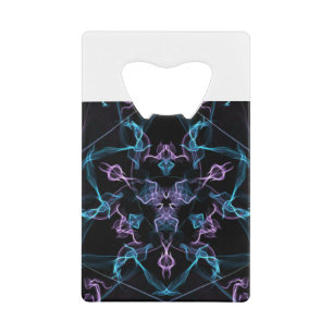Paarse en blauwe driehoek Mandala Creditkaart Flessenopener