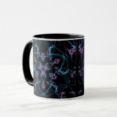 Paarse en blauwe driehoek Mandala Mok (Voorkant links)