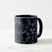 Paarse en blauwe driehoek Mandala Mok (Voorkant rechts)