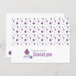 Paarse en blauwe eendenkuikens briefkaart