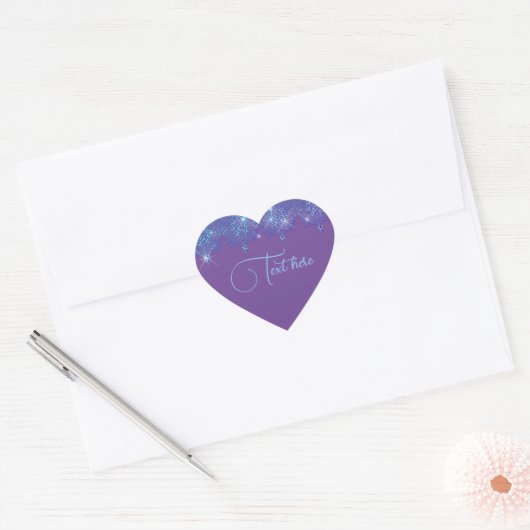 Paarse en blauwe elegante glans sticker (Envelop)
