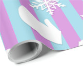 Paarse en blauwe feestdag Mittens en kerstPetten Cadeaupapier (Rol Hoek)