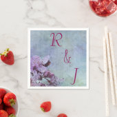 Paarse en blauwe Floral bruiloft Servet (Insitu)