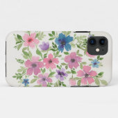 Paarse en blauwe florale tuinenkast Case-Mate iPhone case (Achterkant (horizontaal))
