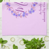 Paarse en blauwe flormond voor moeder theedoek (Gevouwen)