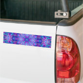 Paarse en blauwe fractale Kaleidoscoop Bumpersticker (Op Truck)