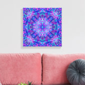 Paarse en blauwe  fractale Kaleidoscoop Canvas Afdruk (Insitu (Woonkamer))