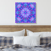 Paarse en blauwe  fractale Kaleidoscoop Canvas Afdruk (Insitu (Slaapkamer))