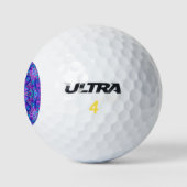 Paarse en blauwe  fractale Kaleidoscoop Golfballen (Logo)