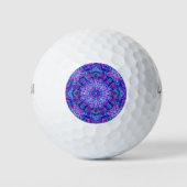 Paarse en blauwe  fractale Kaleidoscoop Golfballen (Voorkant)