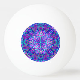 Paarse en blauwe  fractale Kaleidoscoop Pingpongbal