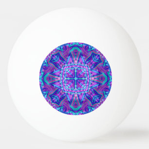 Paarse en blauwe fractale Kaleidoscoop Pingpongbal