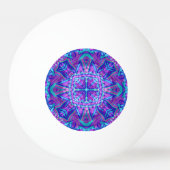 Paarse en blauwe  fractale Kaleidoscoop Pingpongbal (Achterkant)