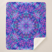 Paarse en blauwe  fractale Kaleidoscoop