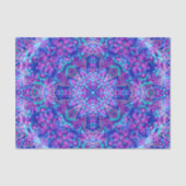 Paarse en blauwe  fractale Kaleidoscoop Tissuepapier (Voorkant)