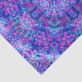 Paarse en blauwe  fractale Kaleidoscoop Tissuepapier (Detail)