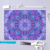 Paarse en blauwe  fractale Kaleidoscoop Tissuepapier (Craft)